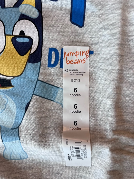 jumping beans Bluey Hooded Pullover in Bright Blue & Light Gray - Picture 2 of 4